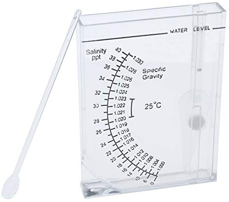 Semetall Salinity Tester Transparent Acrylic Aquarium Sea Hydrometer Salinity Meter Salinity Specific Gravity Test for Fish Tank Pond Water Saltwater Freshwater
