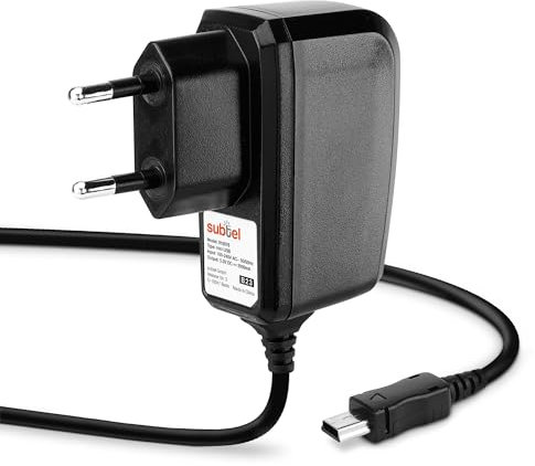 subtel Cargador 1,2m Compatible con, Cable Carga Mini USB 5V 2A / 2000mA Fuente de Alimentación Adaptador CA