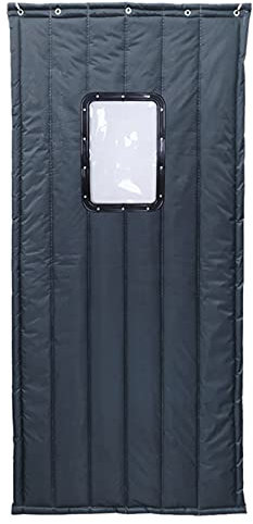 Koncy Wärmeschutzvorhang Tür, Thermovorhang für Haustür Winter Türvorhang Kälteschutz Isolier Schutz Panel-Isolierung Wasserdicht Winddicht (Farbe : Grey, Größe : 80×210cm/31×83inch)