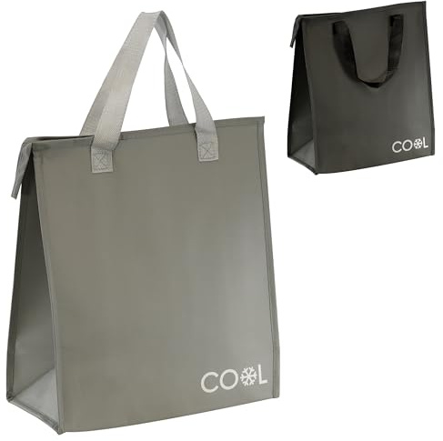 GEEZY Insulated Grocery Shopping Bag with Aluminium Lining 20L - Thermal Food Carrier & Reusable Cool Bag - Foldable Picnic Cooler Tote for Travel, Beach, Camping & Takeaway, Assorted Colours