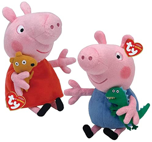 Ty Peppa Pig & George Pig 6 Inch Multipack - Beanie Baby Soft Plush Toys - Collectible Cuddly Stuffed Teddy Bears