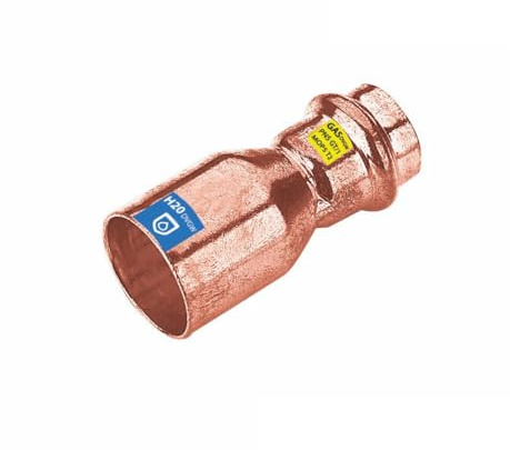 Sanpro Pressfitting Kupfer Reduzierstück, Größe V 28 - Abgang 35 mm (Kupfer Gas Wasser Trinkwasser Heizung Sanitär Fittings Fitting Kupferleitung)