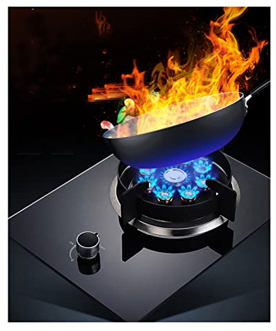 Estufa De Gas De 32 Cm, Quemador De Wok De Anillo De Fuego De 9 Cavidades Temporizado, Cocción Superior De Vidrio Templado Negro Con Protección Contra Incendios, Adecuado For La Cocina Del Hogar