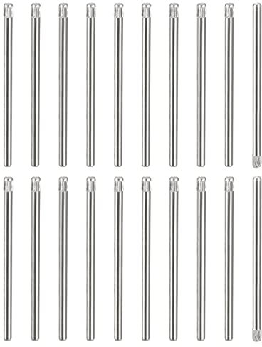 sourcing map 2x50mm 304 Stainless Steel Dowel Pins, 20Pcs Knurled Head Flat Chamfered End Dowel Pin, Wood Bunk Bed Shelf Pegs Support Shelves Fasten Elements