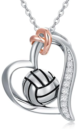 ONEFINITY Volleyball/Football/Tennis/Basketball Halskette 925 Sterling Silber Sport Anhänger Halskette Schmuck Geschenke für Frauen