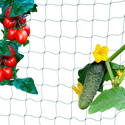 Relaxdays 4 x Ranknetz für Gewächshaus, 180 x 360 cm, Rankhilfe Gurken, Tomaten, Maschenweite 10 cm, Gewächshausnetz, grün