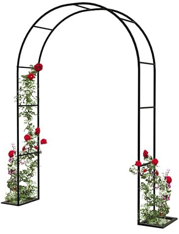 Rosenbogen Aus Metall Stabil Rosenbögen Für Rosen Und Kletterpflanzen Zur Unterstützung Pflanzen Rosengestell Torbogen-Gartendekoration (Color : Black, Size : 140 * 230cm)