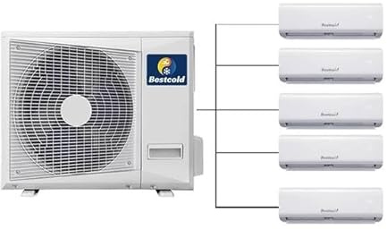42000BTU Climatiseur et chauffage sans conduit multi-zones 9 K – 5 zones