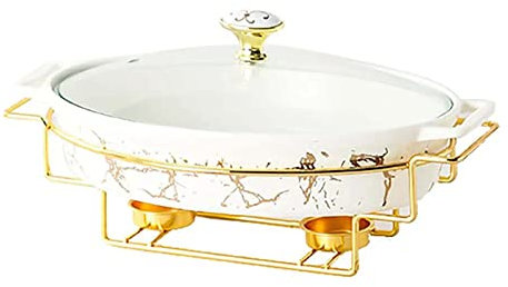 Keramik-Chafer mit Marmorimitat – Chafing Dish Buffet Set für Hochzeiten, Partys, Bankette, Catering-Events – Buffet Wärmer Set