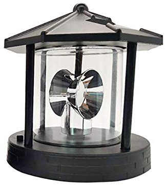 Fafeicy Lampada Faro Rotante a LED Luce Solare a Risparmio Energetico per il Percorso del Giardino (BLACK)