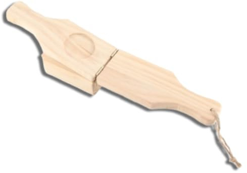 Pressa per banane Tostones in legno con manico, schiaccia banane, pressa portatile per piantaggine schiaccia piantaggine, creatore di cestini profondi per banane con cordino per