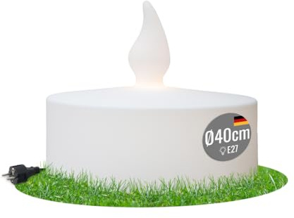 8 seasons design Shining Tealight Ø 40 cm (Weiß), E27 Fassung inkl. Leuchtmittel in warmweiß, LED Teelicht, Dekoleuchte, Weihnachts-Deko, Winter-Deko, für außen und innen