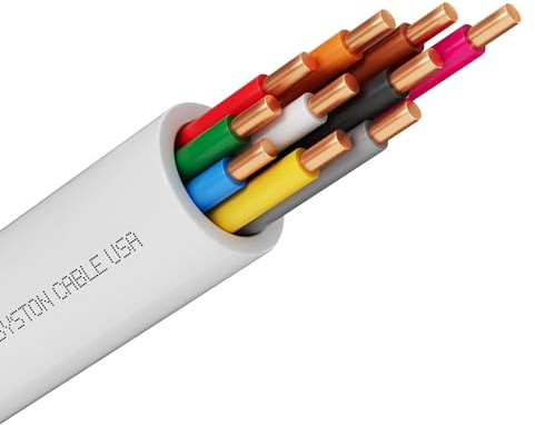 Syston 18/10 Thermostat Doorbell HVAC Heating Control Cable Wire, 100% Solid Copper Conductors CL3R/FT4/CMR Riser-Rated UL/ETL Listed, UV Resistant RoHS for Indoor/Outdoor Low Voltage Applications Use