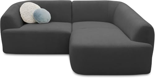 DOMO. collection Ecksofa Ansina, Taschenfederkern, dunkelgrau