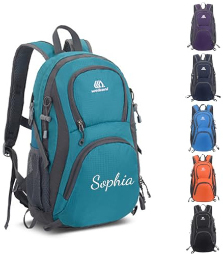 Personalisierte Kinderrucksack Jungen und Mädchen für 3-8 Jahre, Komfortabler 12L Wanderrucksack Kinder mit Gestickt Namen, Faltbarer Wasserdicht Sportrucksack Kinder Rucksack Wandern (Grün)