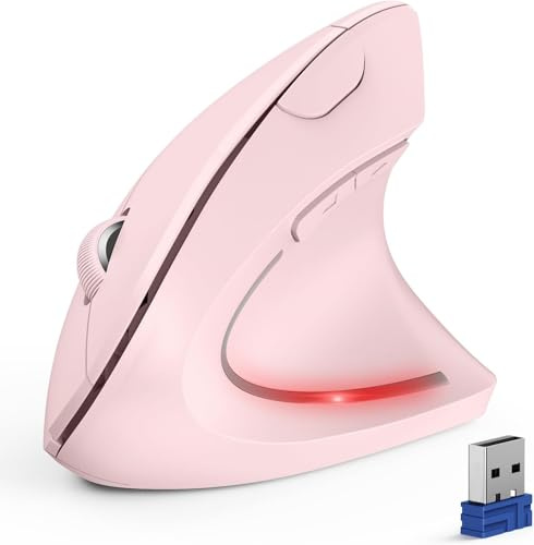 TECKNET Ergonomic Mouse, Wireless Bluetooth Vertical Mouse, 4800 DPI Silent Mouse with 6 Adjustable DPI Levels, 2.4GHz Optical Mouses, 6 Buttons Wireless Mouse for Laptop, Desktop, PC, MacBook