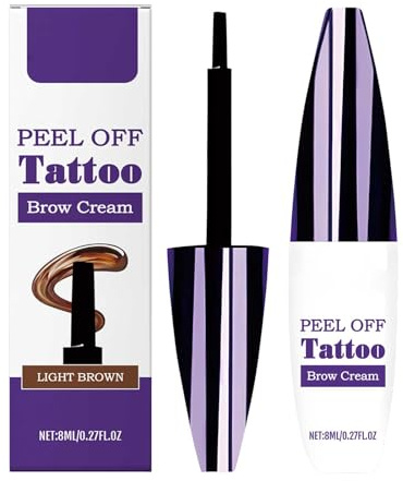 2Pcs Peel Off Augenbrauen Gel- Wasserfeste Augenbrauenfarbe Tint, Long-lasting Transparente und Langanhaltende Augenbrauen Wachs, Natürlichen Tattoo Brow Gel, Bis zu 3 Tage (Braun)