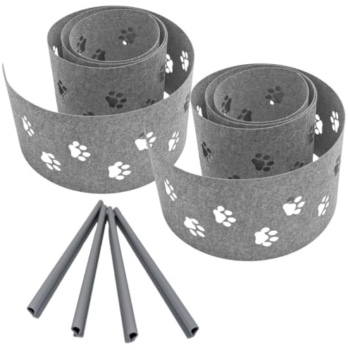 zaun|zu Design Vlies Dekor 2X Tapsi | Sichtschutzstreifen mit Lasermuster für den Doppelstabzaun | Sichtschutz | Made in Germany | UV-Stabil | Akzent | Höhe 19cm Hellgrau