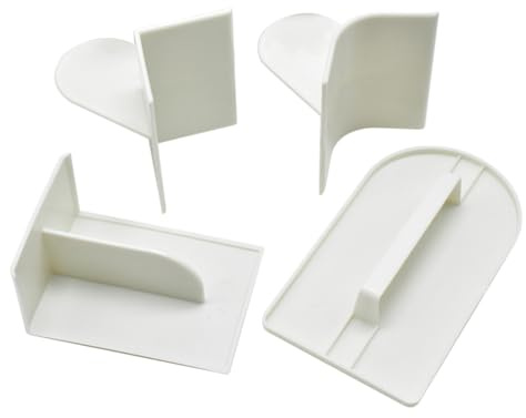 VALICLUD 4 pièces Set de Outils de Pâtisserie Fondant Lisseur Plastique Racloir à Gâteau DIY pour Crème et Décoration Inclut Spatule Plate et Formes T pour Fondant Glaçage et Pâte