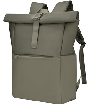 SVOLTA Rolltop Rucksack Damen und Herren, Laptop Rucksack Olivgrün | Laptoprucksack 17 Zoll mit Anti-Diebstahl-Rückenfach für Uni, Business, Schule und Gym, Reiserucksack 25L