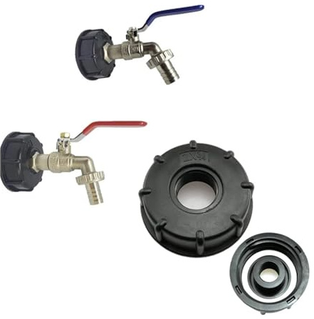 KFGISD, IBC Tank Tap Adapter S60*6 Coarse Thread to 1/2'' 3/4'' 1 Connector Replacement Valve 1Pc,Water Tank Taps(A)