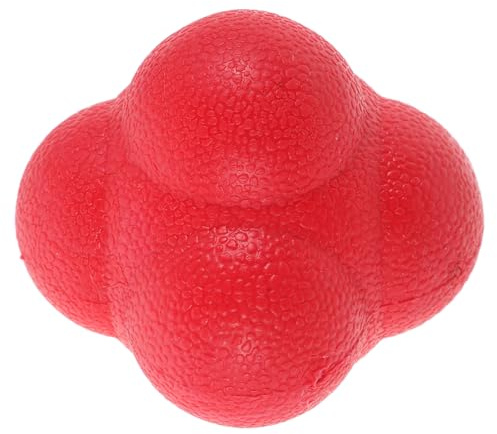 TOYANDONA Pelota de Reacción Hexagonal de 7.6 Cm Roja para Entrenamiento de Agilidad y Coordinación Mano-Ojo, Balón Deportivo Portátil de Alta Elasticidad para Béisbol, Tenis, Fútbol
