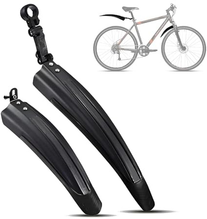VAEVEN Fahrrad Schutzblech Set für Cube Stereo Hybrid 120 2020, Schnelle Demontage Spritzschutzset Vorne Hinten Schmutzfänger, Einstellbar Vorne Hinten Mudguard Schutz,A Black