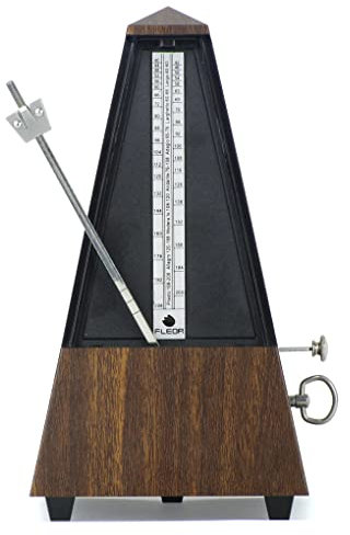 FLEOR Pyramide Teakholz Mechanisches Metronom für Klavier, Gitarre, Bass, Trommel, Violine und andere Musikinstrumente, ideal für Musikliebhaber
