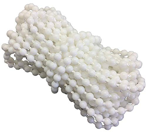 FQTANJU 10 Yards Roller and Roman Shade Blind Beaded Chain Cord，White Plastic Roller Blind Beaded Chain Repair，Roller Curtain Bead Rope