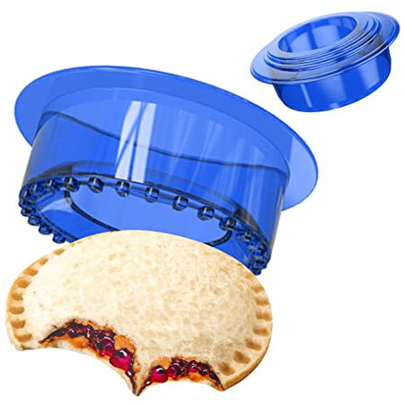 YUMKT Sandwich Cutter and Sealer,Cookie cutter Cool Sandwich Cutters for Kids Breakfast Sandwich Maker Cute Peanut Butter and Jelly Sandwiches DIY Lunchbox and Bento Box of Boys Girls (5, Blue)