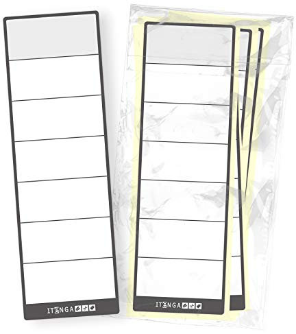 itenga 10x Ordneretiketten Ordnerrückenschild für breite Ordner 6x19cm I Aufkleber für Ordnerrücken selbstklebend aus Haftpapier (grau)