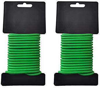 Luckxing 2 Gummibeschichteter Pflanzenbinder, Grün Gartendraht Mit Gummi Ummantelt Gummiert Geschmack Grün Garten Draht Kunststoff Bindedraht Gartendraht Pflanzenbindedraht Pflanzenstütze - 10