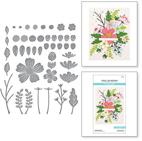 Spellbinders S5-502 Blooms Be Bold Kollektion Geätzte Stanzschablone, Metall, bronze