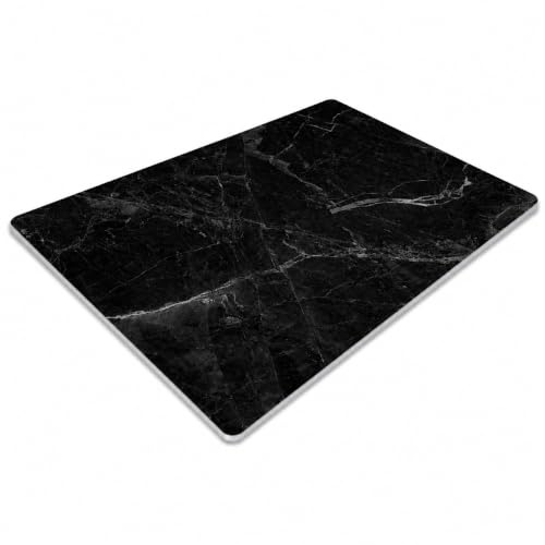 Pagnanno. Chopping Board-Catering Cutting Set-Kitchen Board-Glass Worktop Savers-Sink Chopping Board-Large-Worktop Protectors Heat Resistant-Marble Effect Grey (Design 8, 40 x 30 cm (Pack of 1))