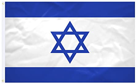 Bandera Israel – 60 x 90 cm – Tejido reforzado – Costura duradera – Colores vivos – Bandera exterior interior – Ojales integrados – Bandera nacional