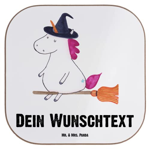 Mr. & Mrs. Panda Bierdeckel Personalisiert Einhorn Hexe - Personalisierte Geschenke, Untersetzer, Leben, Bedruckt, Personalisierter, Unicorn, Einhörner, Frau, Teufel