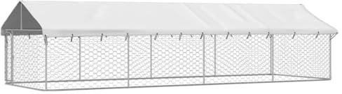 Bussandri Exclusive - Outdoor-Hundezwinger mit Dach 600x200x150 cm