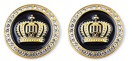 Kleines Kronen-Emblem Auto-Abzeichen Aufkleber Strass-Steine Auto-Aufkleber Automotivische Außenzubehör für Auto SUV LKW Motorrad (Gold Schwarz)