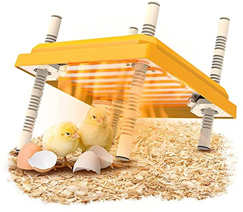 Farming Küken Wärmeplatte für 15 Küken, 10*10in Inkubator Wärmeplatte, Konstante Temperatur verstellbare Leise Stabil, Kükenwärmeplatte für Hühnergans Ente Taube Wachtel Vogel (Farbe)