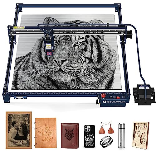 SCULPFUN S30 Ultra 11W Laser Graviermaschine, 600 * 600mm Großer Arbeitsbereich Laser Cutter für Holz Metall Glas, Automatisch Luftunterstützung, 2.0 Upgrade industrielle Gleitschiene Verbesserter