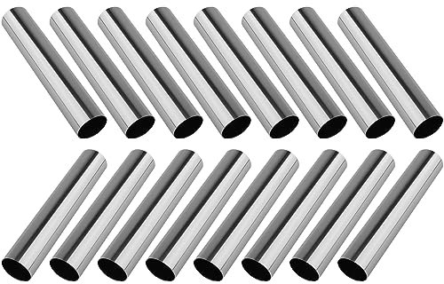 NAMYEUT 16 Cannoli Stampi in acciaio inox, per Croissant Stampi, Pasticceria Crema Horn Torta Pane Mold, 12,6 x 2,6 cm, per corno di panna, croissant