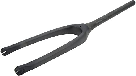 Otufan 20-Zoll-Fahrrad-Vorderradgabel, Kohlefaser-Schnellspanner, 3K-Matt-Fahrradgabel Mit Zwei M5-Scheibenbremssitzschrauben, Kompatibel Mit C-Bremse Für Falträder, Mountainbikes, MTB