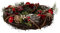 Corona de Adviento de Navidad de varios materiales redonda con decoración rojo/verde/marrón para velas de té, diámetro 34 cm