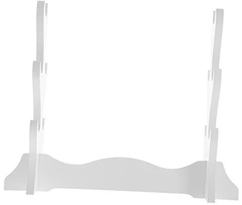 Yardwe Présentoir en Bois, Support de Bureau Blanc, Collection