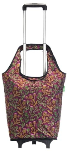 Eco Chic Lightweight Collapsible Shopping Trolley with Detachable Grocery Tote Bag (Thistle Purple)