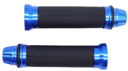 HISports Universal Motorradgriff 22mm Anti Rutsch Gummigriff CNC Aluminium fr Roller Mopeds (Blau)