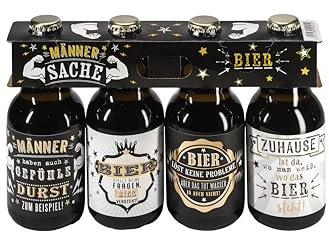 Bier Männer / 4er Träger Männersache / Witzige Sprüche/Kupferveredelung/Partygeschenk/NEU
