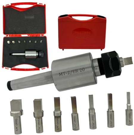 MT2 Shank Rotary Broach Kit with ER-20 Adaptor & 7-Piece Square Broach Set – Precision Tooling for CNC and Milling Machines