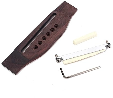 BESTonZON 6 Saiten Bridge-gitarre Bridge-teile Für Gitarren Stegklemme Für Akustikgitarre Steg Für Archtop-gitarre Gitarrenbrücken Akustikgitarrenbrücke Akustikgitarrensattel Bambus