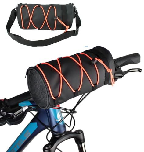 Ritte Fahrrad Lenkertasche, Schultertasche Fahrradtasche, Multifunktional Fahrrad Lenkertasche Wasserdicht mit Schultergurt, für Rennrad Mountainbike Radfahren Reisen, 2.5L (Arancione)